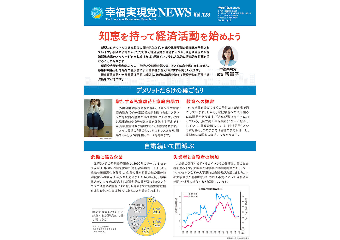 幸福実現党NEWS 2020年 vol.123（表側）